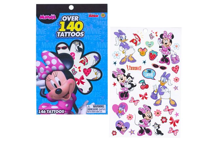 24 Pieces of 140 Count Stick On Tattoos Minnie Mouse