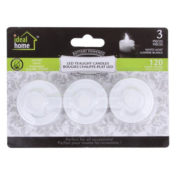 48 pieces of Ideal Home LED Tealight 3PK White Light