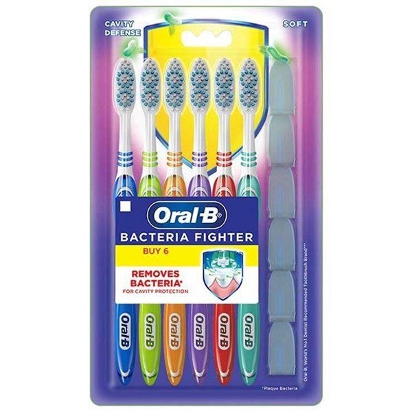 48 pieces of Oral-B Toothbrush 6PK Bacteria Fighter w/ Cap Soft