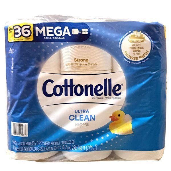 4 pieces of Cottonelle 9count Bundle Toilet Tissue Ultra Clean
