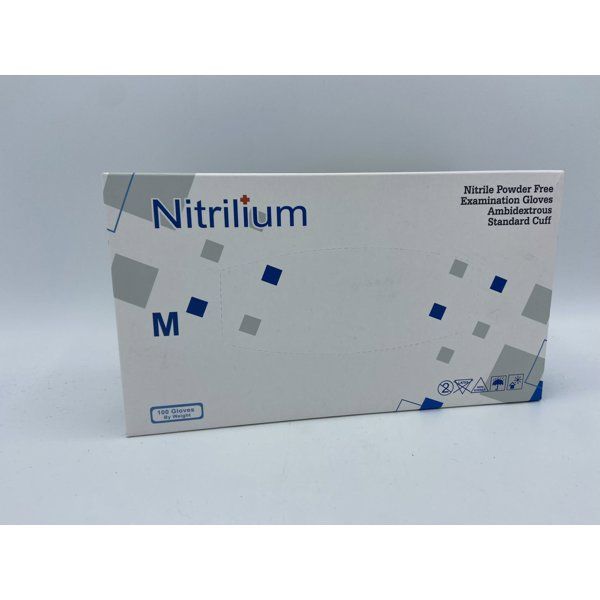 10 pieces of Nitrilium Powder Free Nitrile Examination Gloves Size Medium Blue