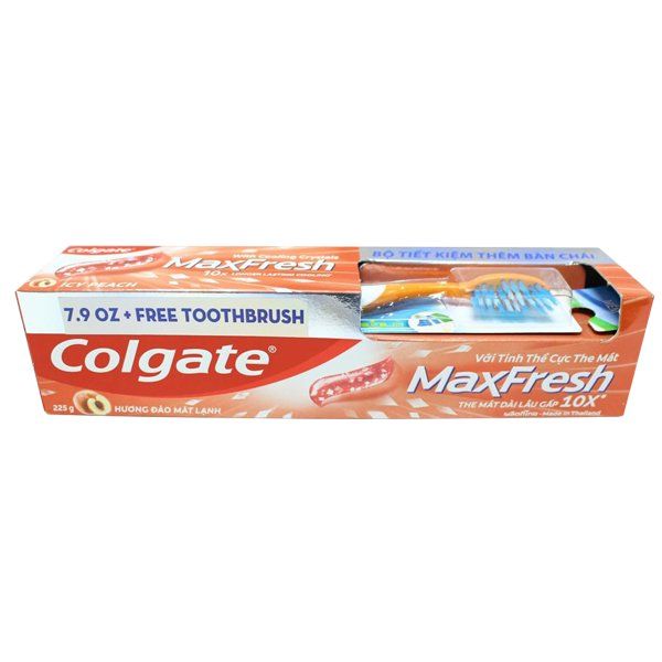 36 pieces of Colgate Total Toothpaste 225g 7.93oz MaxFresh + TA Brush Icy Peach