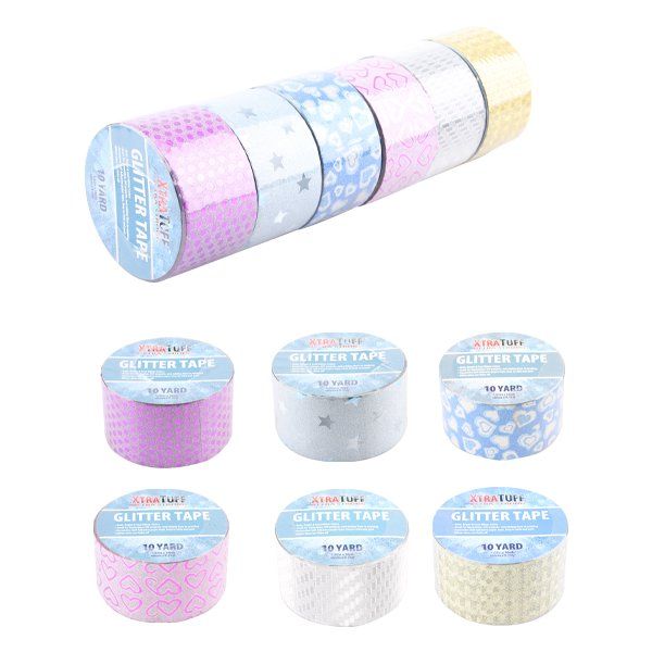 48 pieces of XtraTuff Glitter Tape 10 Yards Assorted Design