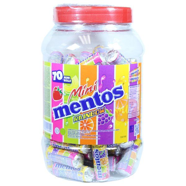 12 pieces Mentos 700g 24.7oz 70 Rolls Jar Rainbow - Food & Beverage ...