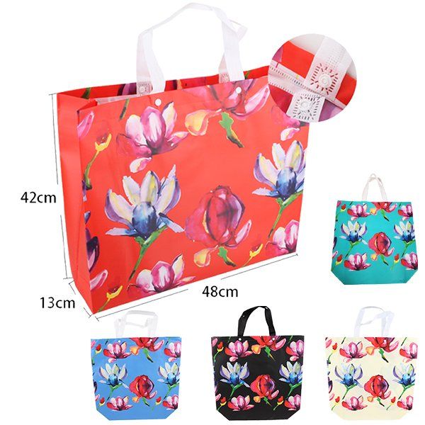 72 pieces of Woven Bag Printed Flowers