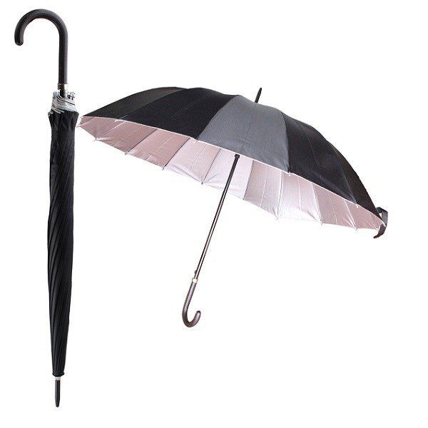 24 pieces of Umbrella Black Long Silver Lining HD