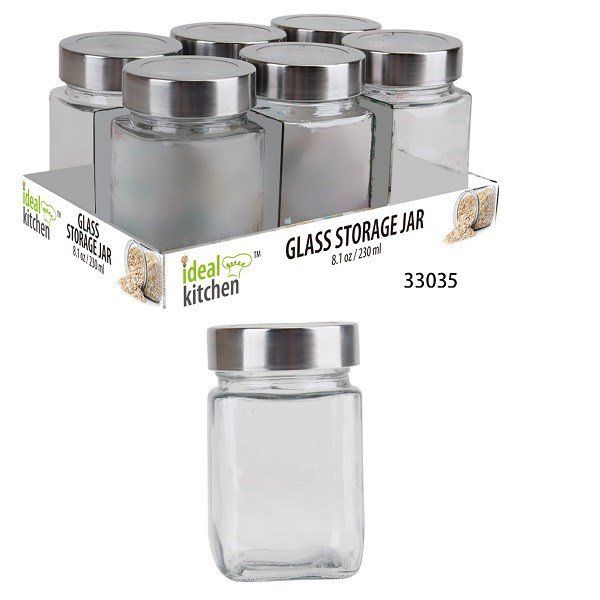 36 pieces of Glass Jar Chrome Lid 230ml