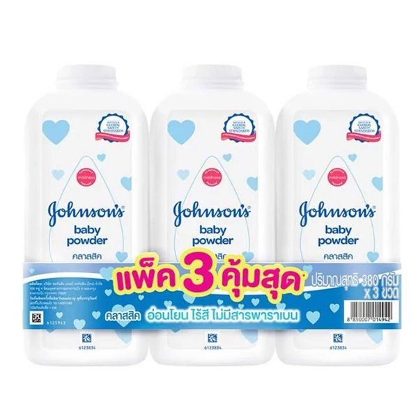 6 pieces of JJ Baby Powder 380g 3PK Classic