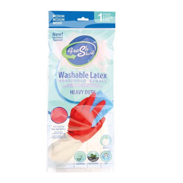 144 pieces of Fresh Start Latex Household Glove Red HD M