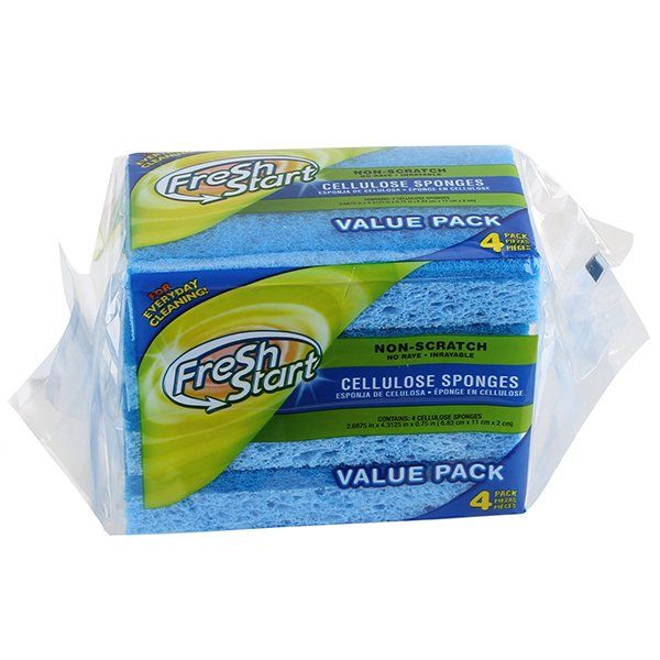 CELLULOSE AND FIBRE NON-SCRATCH SPONGES (PACK OF 2)