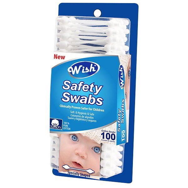 48 pieces of Wish Cotton Swabs 100CT Safety Plastic Stick