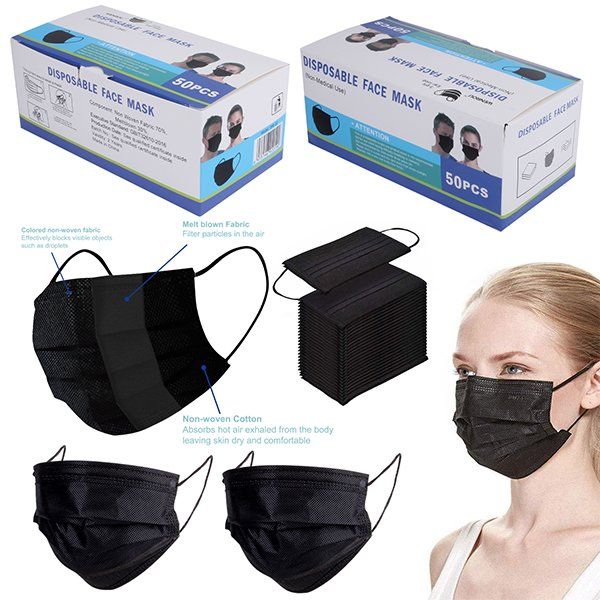40 pieces of Disposable Face Mask 50PK Black
