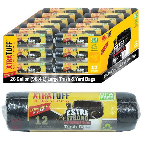 Xtra Tuff Trash Bags Kitchen Garbage Bags 13 Gallon 130 CT Heavy Duty BPA  FREE