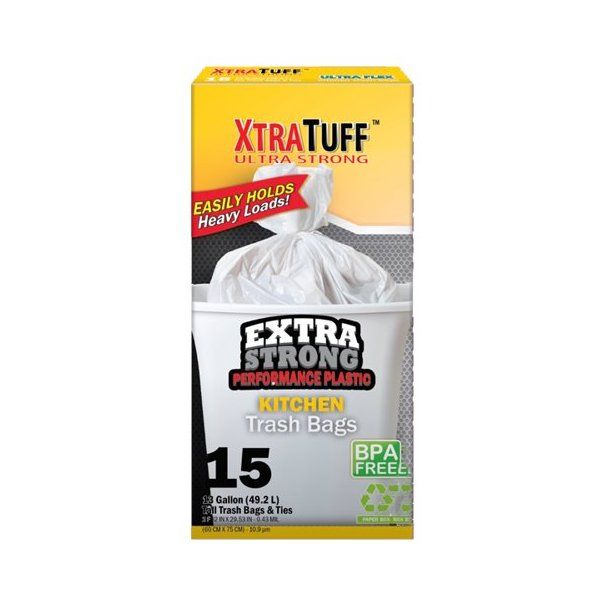 24 Bulk Xtratuff Twist Tie Trash Bag Box 26G 10CT Black - at 