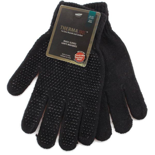 144 pieces of Thermaxxx Winter Magic Glove Black Only w/ Grip Dots