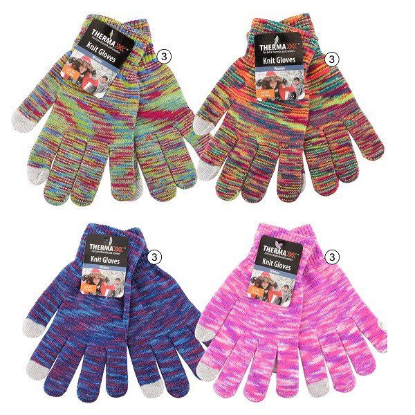 144 pieces of Thermaxxx Winter Glove Multi Tone w/ Touch