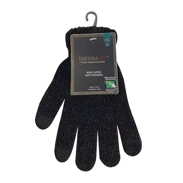 144 pieces of Thermaxxx Chenille Gloves w/ Touch Black Only