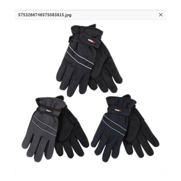 72 pieces of Thermaxxx Men's Ski Gloves 2 Lines w/ Strap