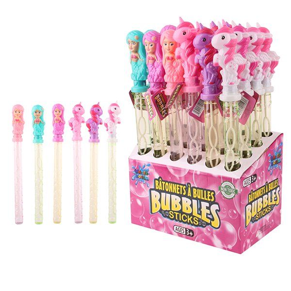 48 pieces of Water World Bubble Stick 14in Girls Assorted