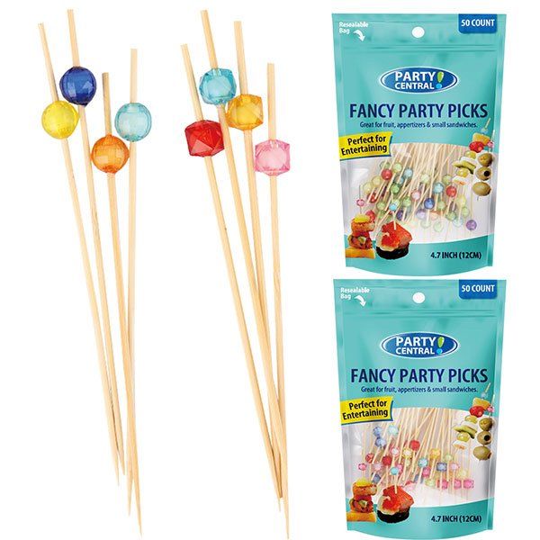 48 pieces of Party Central Fancy Picks 50CT Cubes