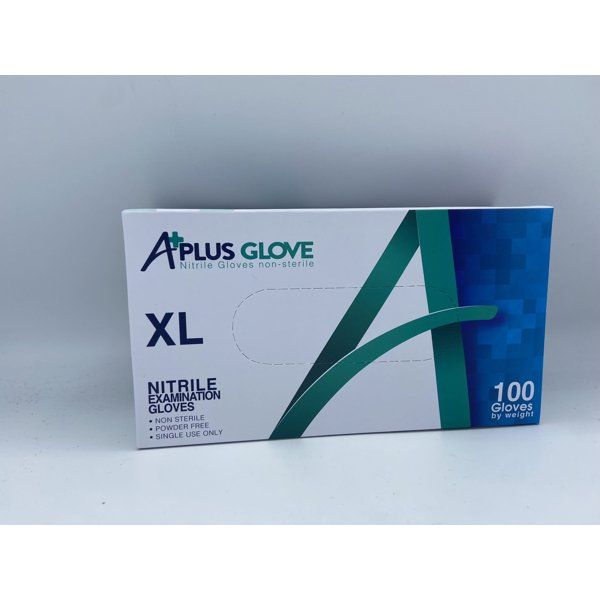 10 pieces of A Plus Powder Free Nitrile Examination Gloves Size L Blue