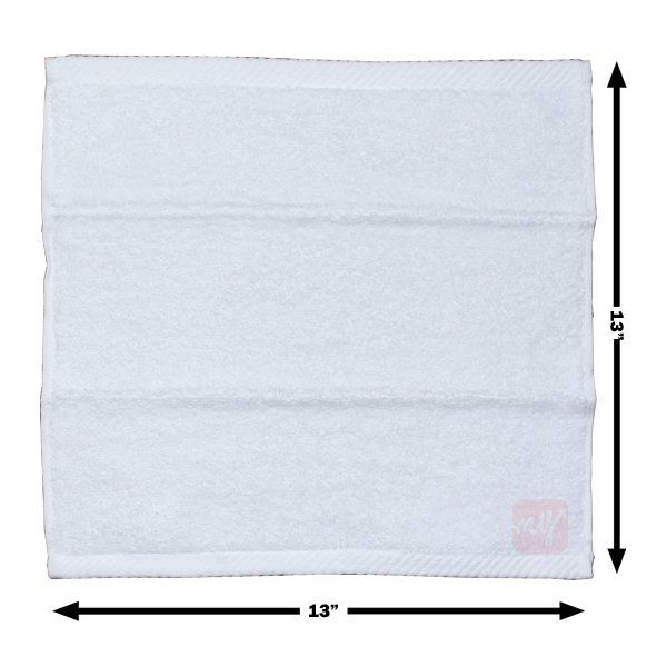 216 pieces of Hand Towel 13in x 13in in. White 1PK