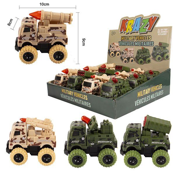 48 pieces of Krazy Toy Truck Display Military