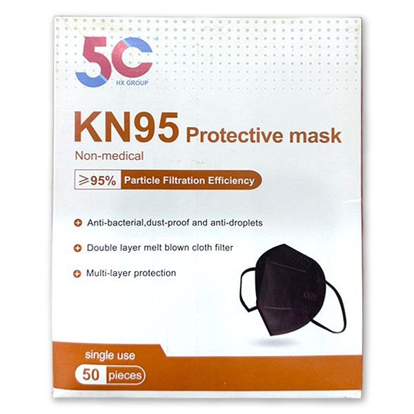 2000 pieces of Face Mask KN95 50pcs Box 5C BLACK