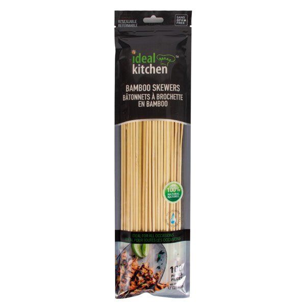 48 pieces of Ideal Kitchen Bamboo Skewers 100CT 12in