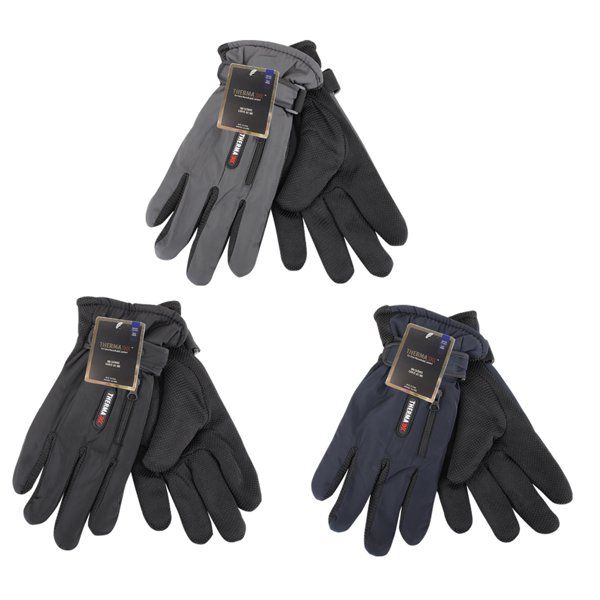 72 pieces of Thermaxxx Winter Ski Gloves Men Zipper Pocket w/ Grip Dots