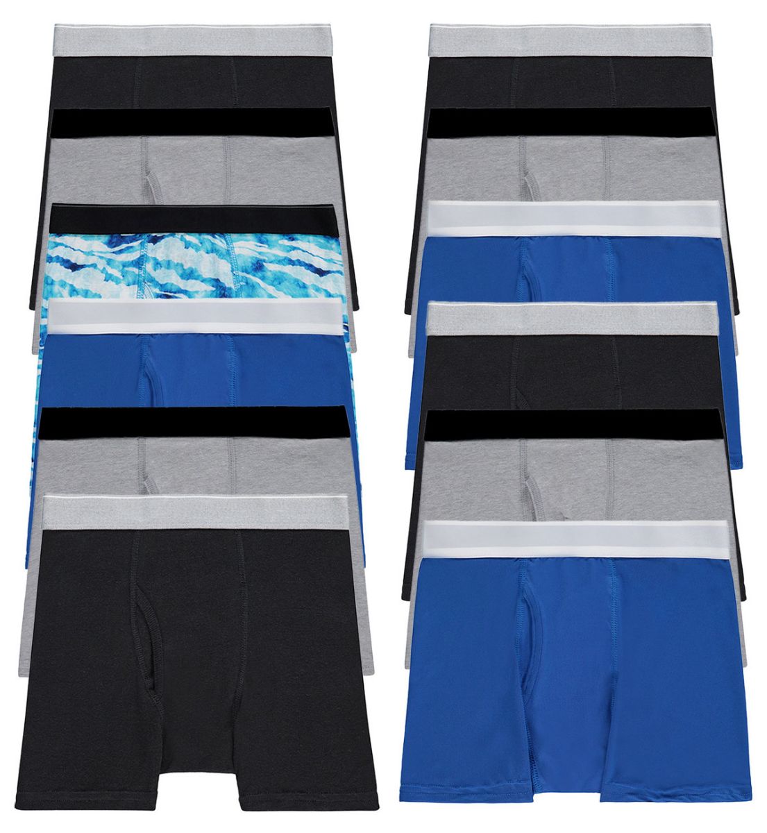 12 Wholesale Boys Cotton Underwear Boxer Briefs In Assorted Colors, Size Large