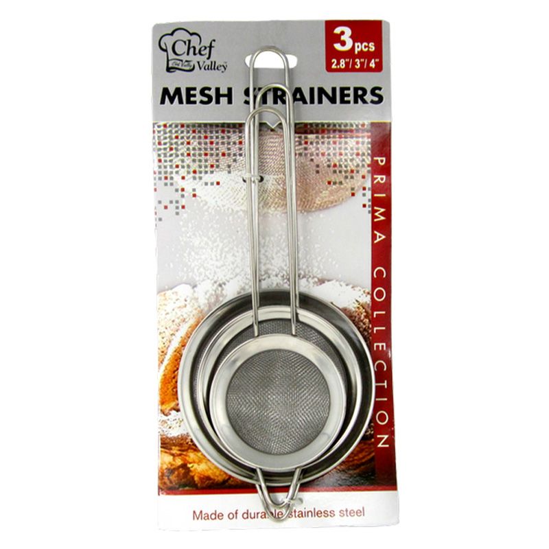 24 Pieces of 3 Piece Metal Strainers