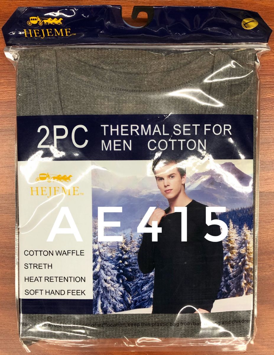 Yacht And Smith Mens Thermal Underwear Set In Gray Size Medium