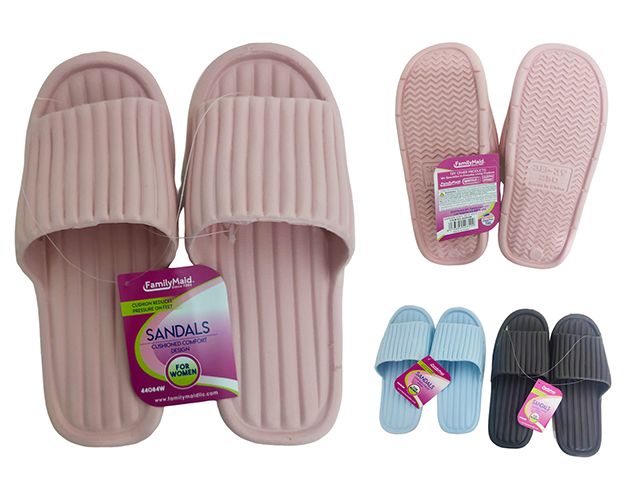 48 Pieces of Women's Eva Slipper In Black, Pink, And Light Blue