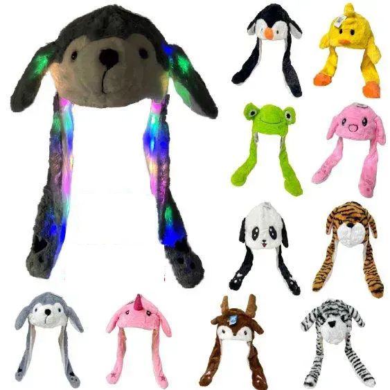 24 Pieces of Led Animal Plush Hat With Flapping Motion