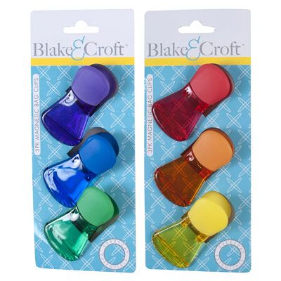 48 pieces of Bag Clip 3pk Magnetic W/grip2ast/6 Colors/12pc Mdsgsripkitchen Backer Card