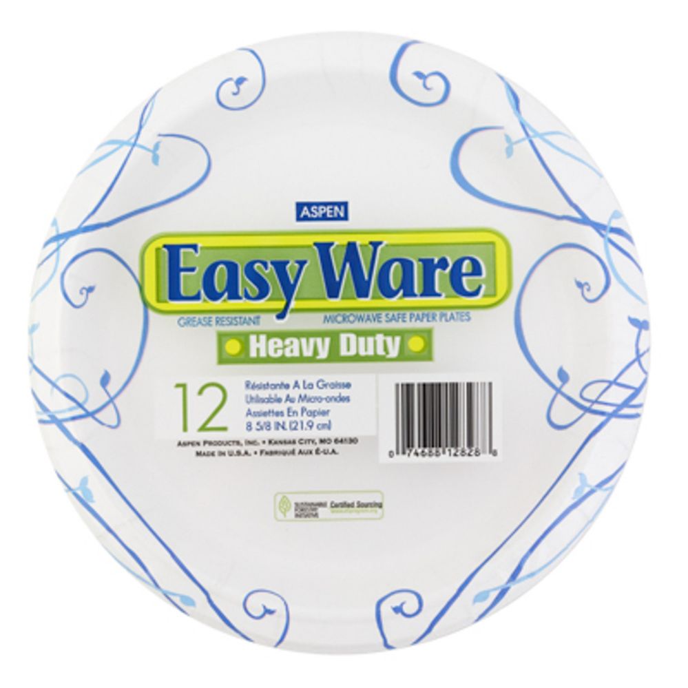 16 pieces of Paper Plates 12ct Heavy Duty 8.5in Eeasyware Printed Design