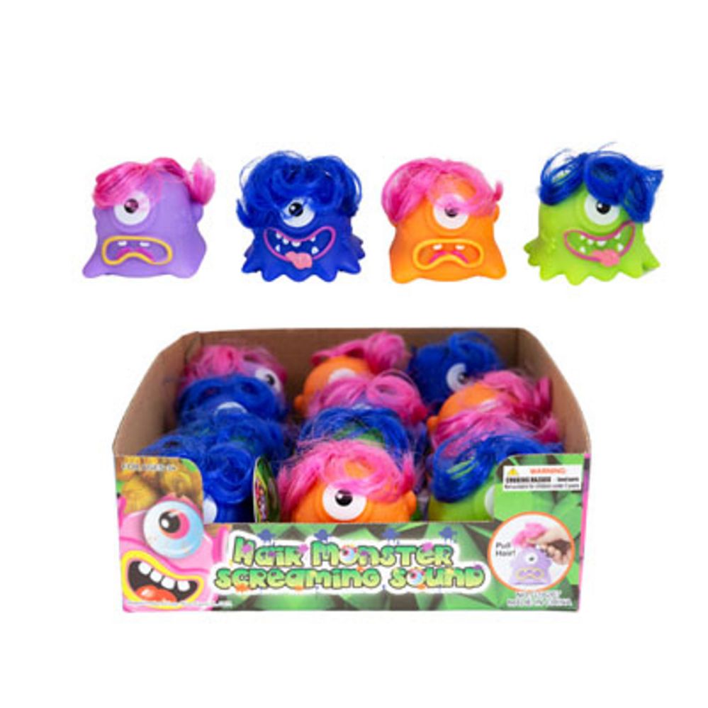 24 pieces of Hair Monster Screaming Sound Toy 4ast 12pc Pdq