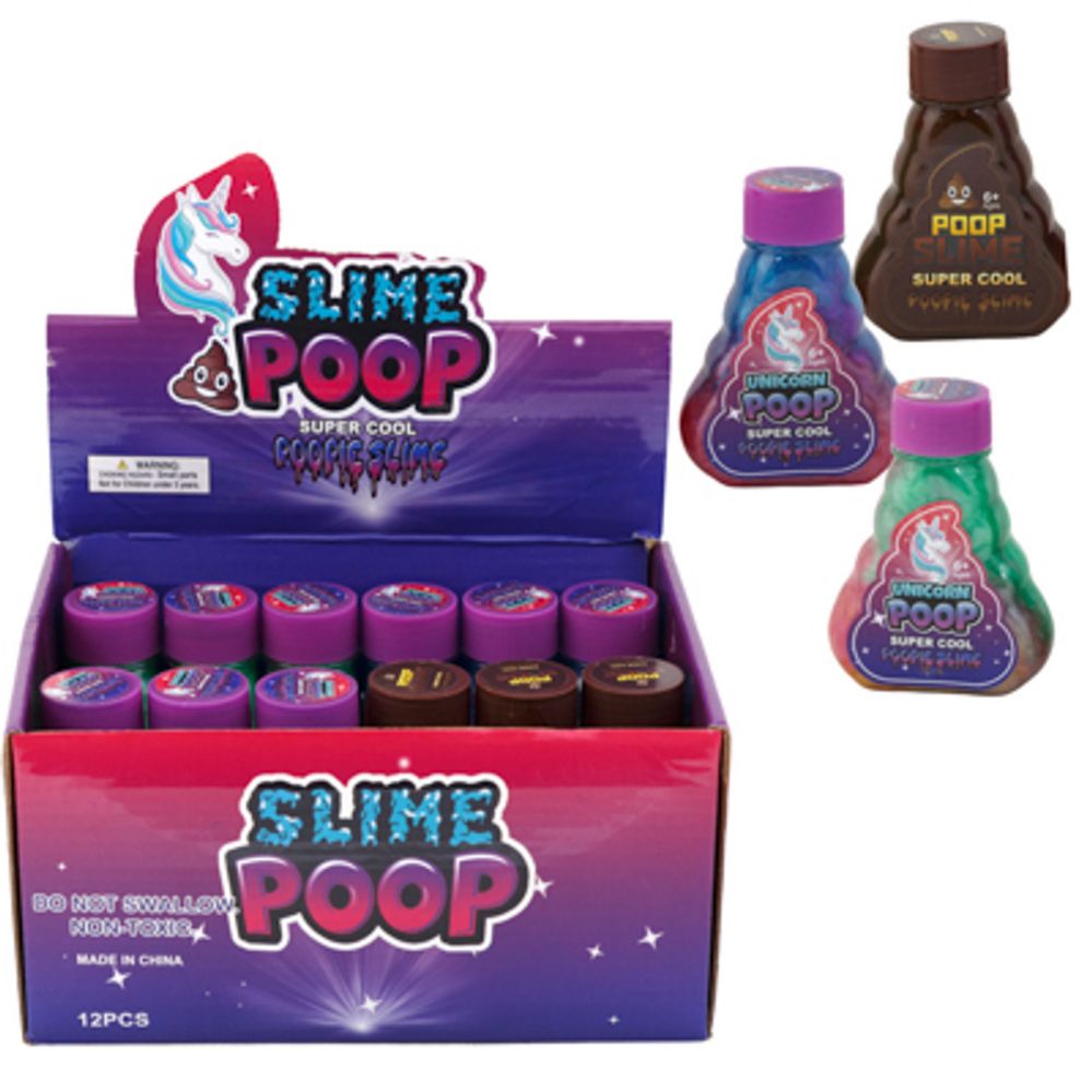 24 pieces of Slime Poop Unicorn/poop Shape In 12pc Pdq/upc Label