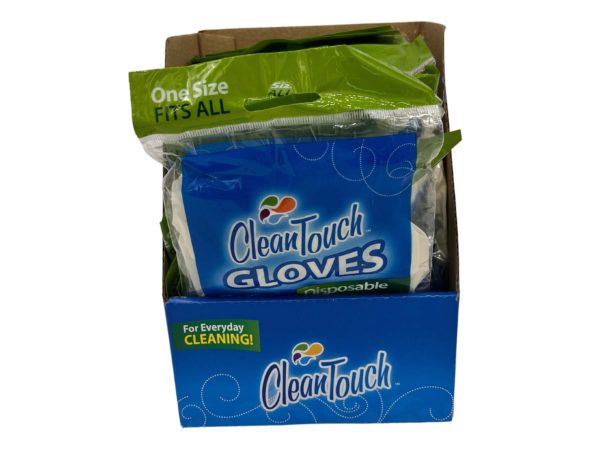 132 pieces of Clean Touch 4 Pair Pack Disposable Latex Gloves In Pdq Display