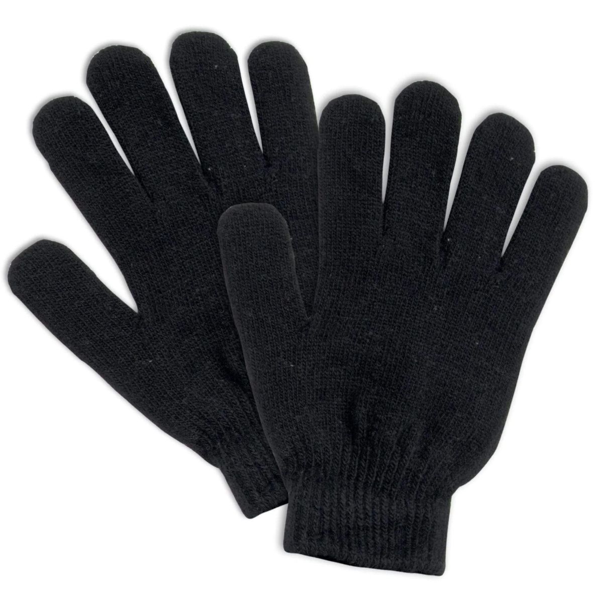 50 Pieces of Adult Knitted Gloves - Black