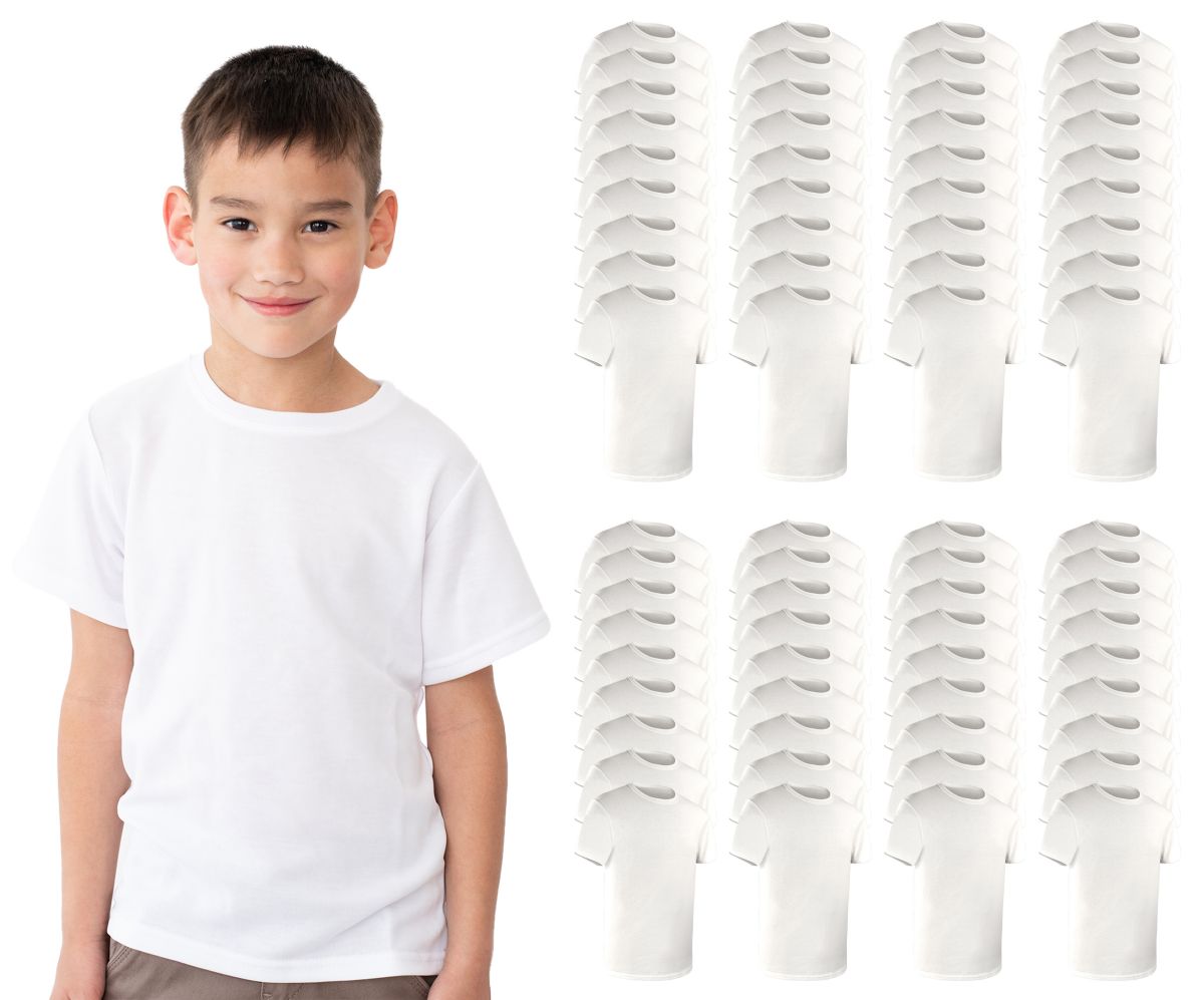 504 Wholesale Fruit Of The Loom Boys Cotton Crew Neck Undershirt In White Size Small