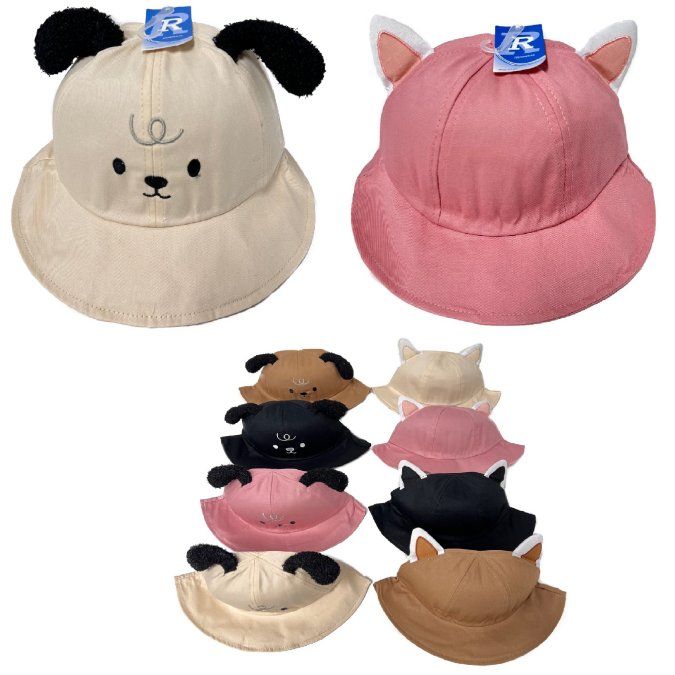 24 Pieces of Bucket Hat With Dog & Cat