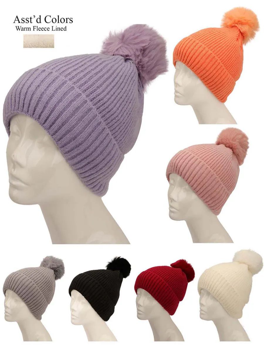 48 Pieces of Woman Fleeced Lined Beanie