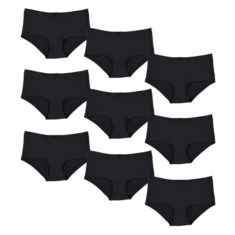24 Pieces of Yacht And Smith Women's Cotton Underwear In Black, Size Medium