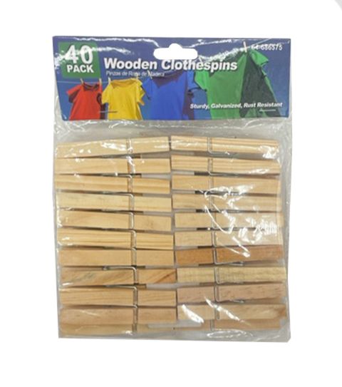 24 Pieces of Wooden Cloth Pins