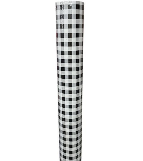 6 Pieces of Black And White Checker 25 Yds Table Cloth
