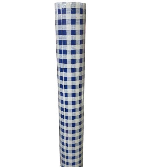 6 Pieces of Blue And White Checker 25 Yds Table Cloth