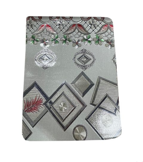 6 Pieces of Silver W Red Fabric 20yd