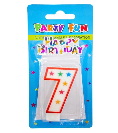 96 Pieces of Number 7 Candle With Birthday Decoration